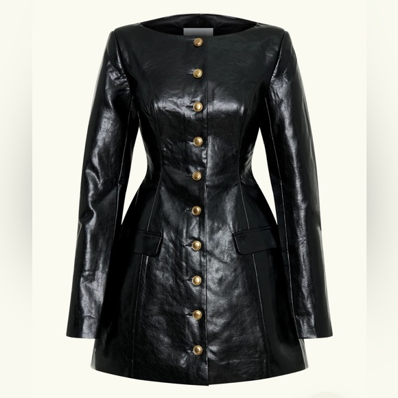 Meshki Jackets & Blazers - Faux leather mini dress -black New